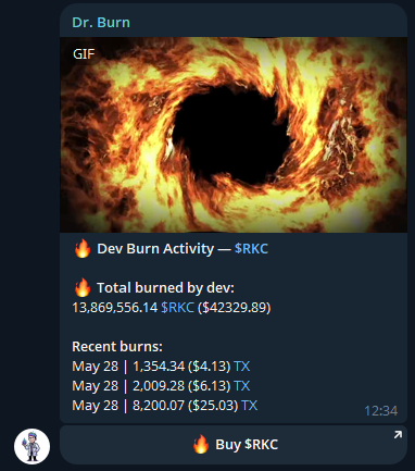 Dr. Burn dev burn announcement in Telegram